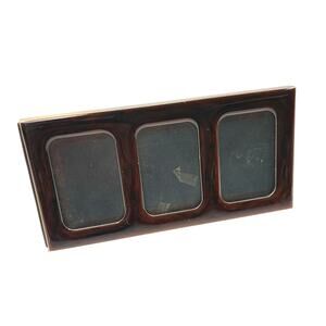 Vintage 1982 Hallmark Red Tortoise Mini 3-Photo Photo Frame 5.75" x 2.75"